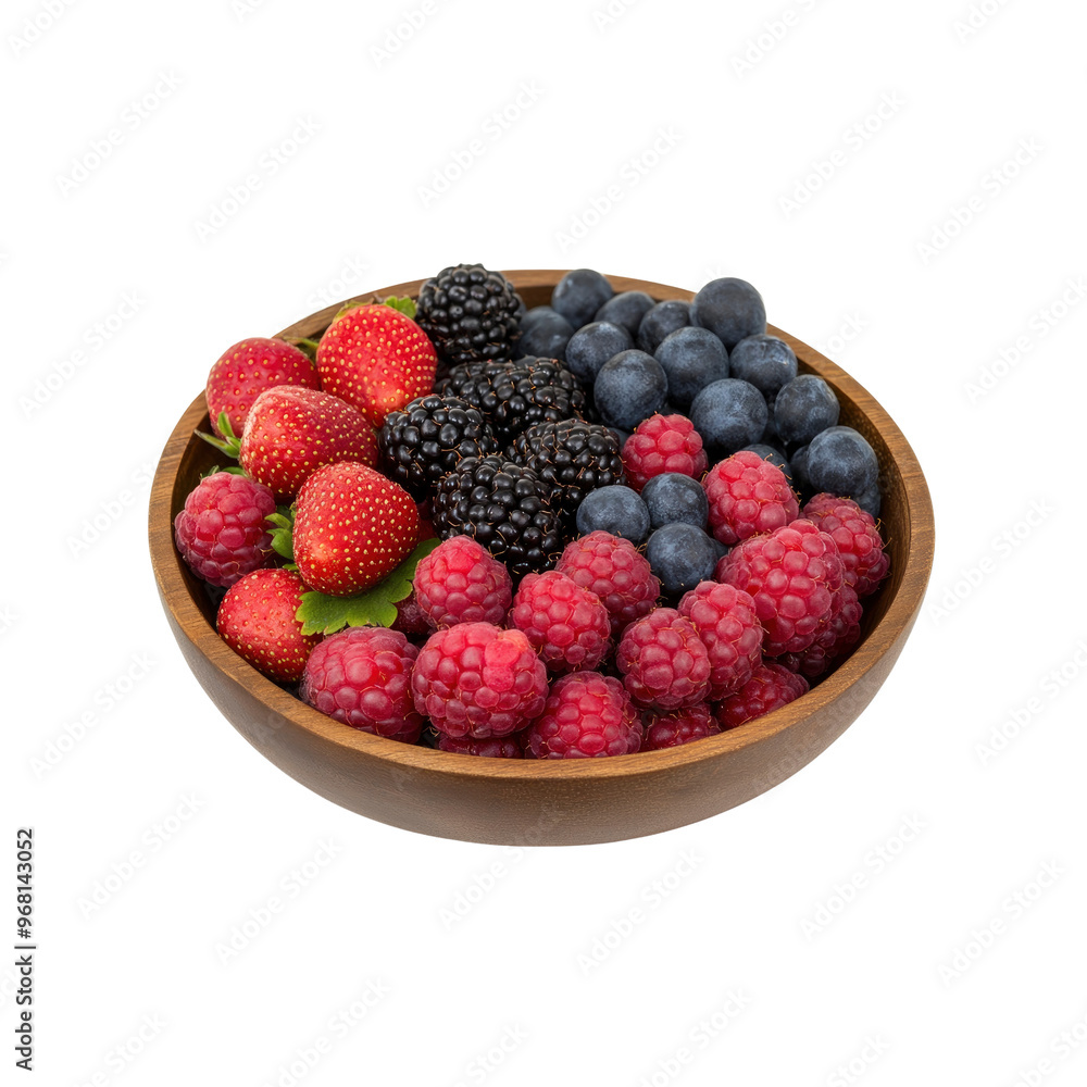 Fresh Berries in a Wooden Bowl Fresh Berries in a Wooden Bowl