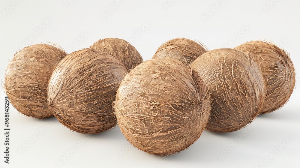 Fresh Coconuts Stacked in a Minimalist Arrangement Fresh Coconuts Stacked in a Minimalist Arrangement