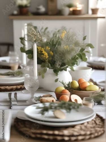 Wallpaper Mural easter table setting Torontodigital.ca