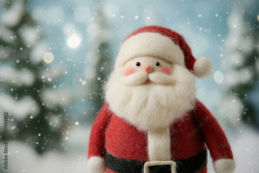 Santa Claus Figurine in a Wintery Setting Santa Claus Figurine in a Wintery Setting