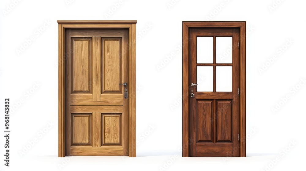 Two Wooden Doors with Different Styles Two Wooden Doors with Different Styles