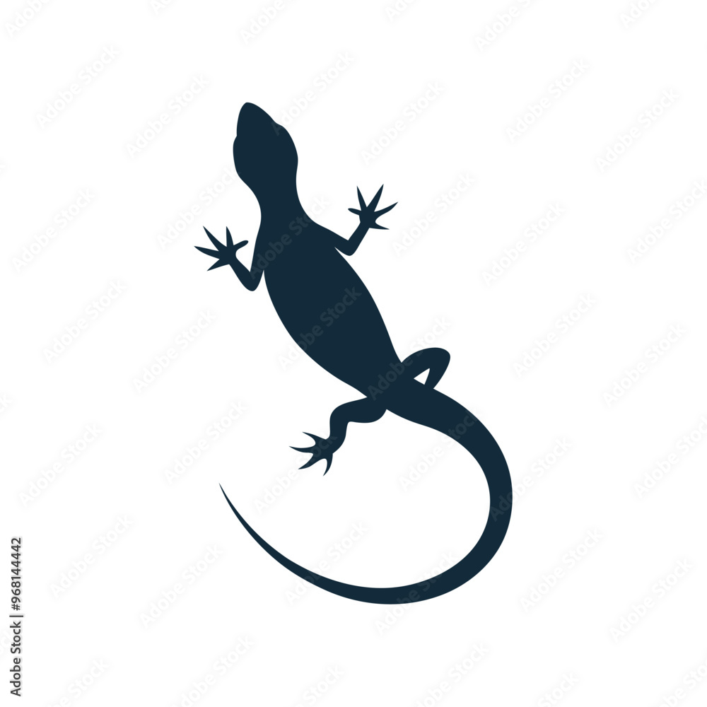 Fototapeta premium Lizard Silhouette Clipart , white background,