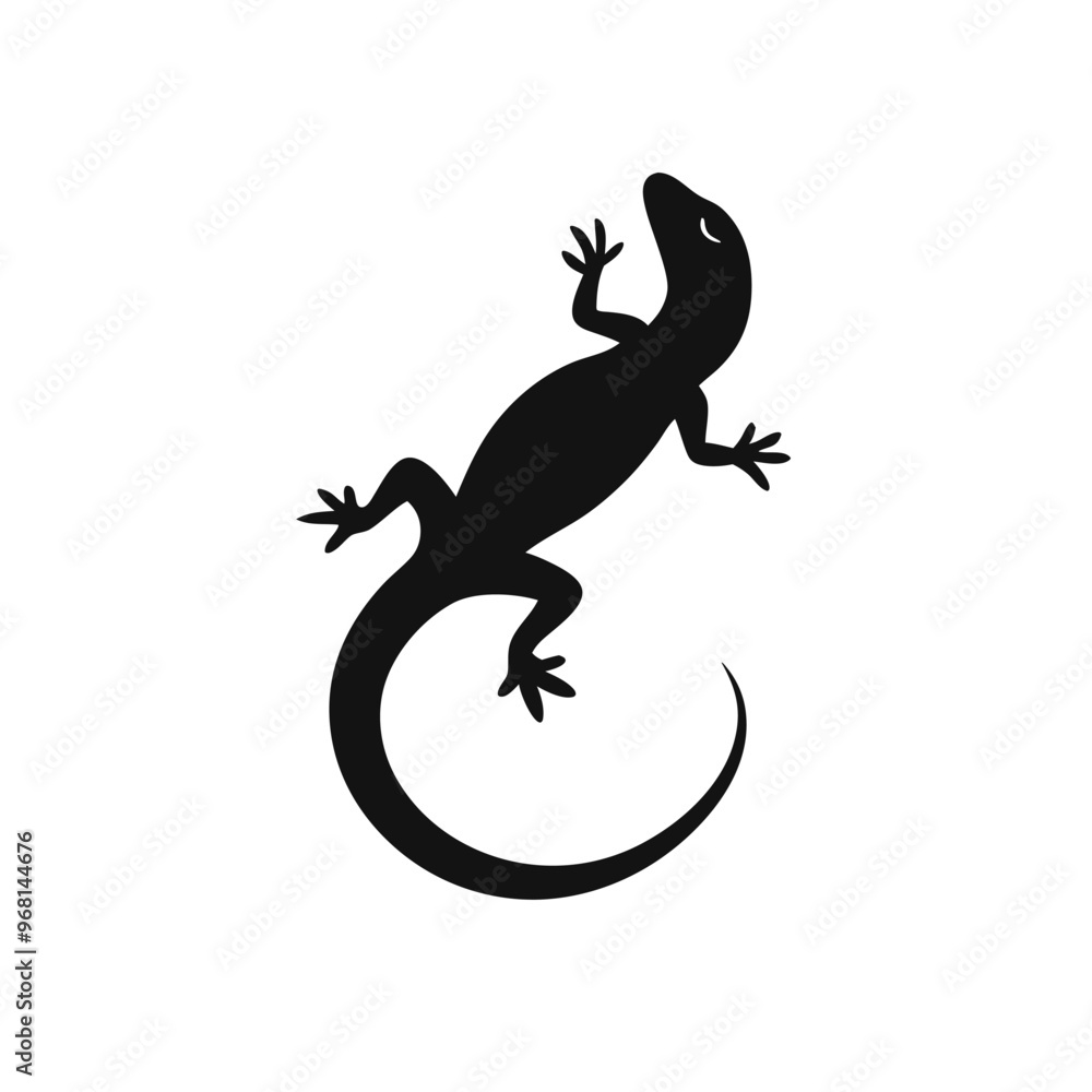 Fototapeta premium Lizard Silhouette Clipart , white background,