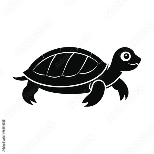 a turtle silhouette vector illustration, vector silhouette, isolated white background, 