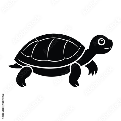 a turtle silhouette vector illustration, vector silhouette, isolated white background, 