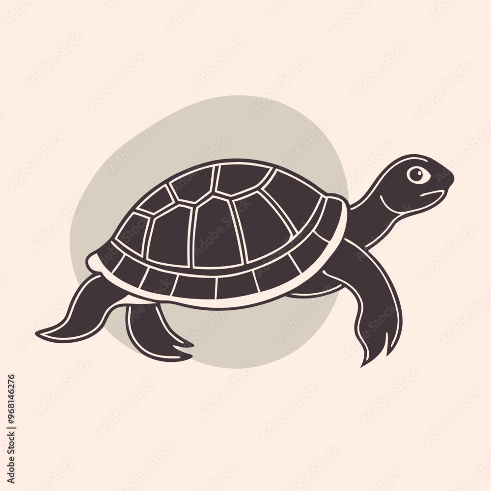 Fototapeta premium a turtle silhouette vector illustration, vector silhouette, isolated white background, 