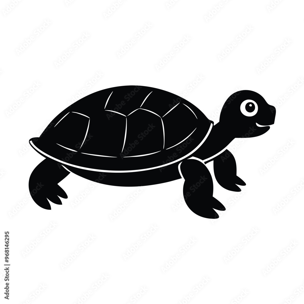 Fototapeta premium a turtle silhouette vector illustration, vector silhouette, isolated white background, 