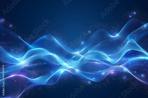 Ethereal Blue Waves of Light and Energy