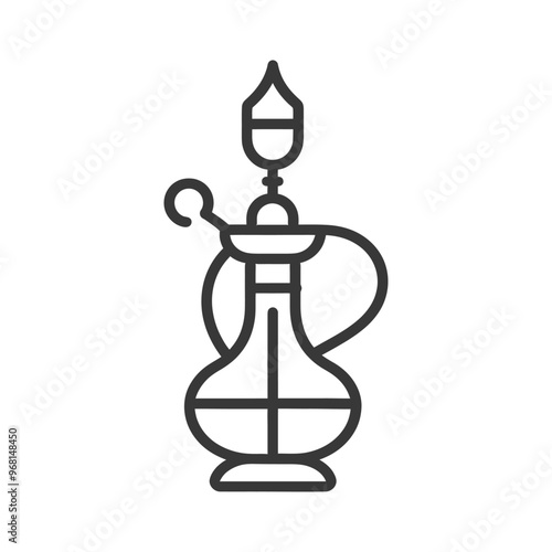 Line drawing of a traditional hookah or water pipe
