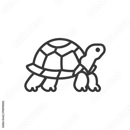Line drawing of a walking tortoise
