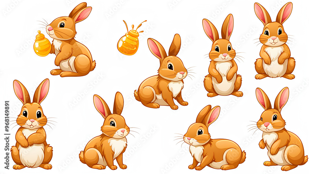 Charming Honey Bunny Clipart Set – Perfect for Scrapbooking, Stickers, and Printable Decorations Charming Honey Bunny Clipart Set – Perfect for Scrapbooking, Stickers, and Printable Decorations