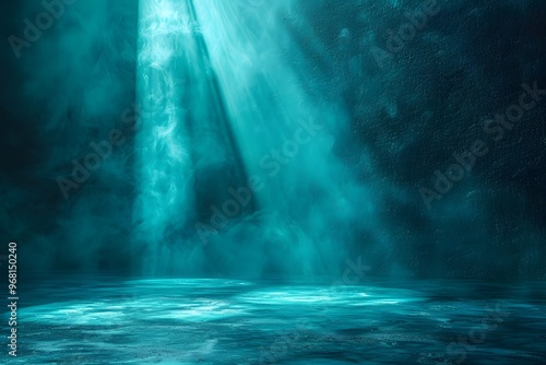 Wallpaper Mural Ethereal Light Rays Illuminating a Mystical Aqua Environment Torontodigital.ca