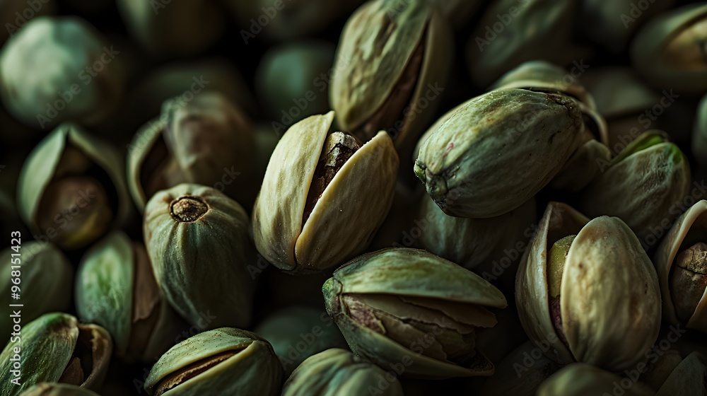 A close-up of fresh green pistachio , highlighting their vibrant color and healthy, organic appeal A close-up of fresh green pistachio , highlighting their vibrant color and healthy, organic appeal