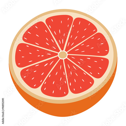 A close up of a red grapefruit