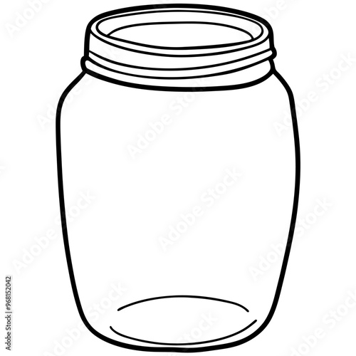 A jar is drawn in black and white