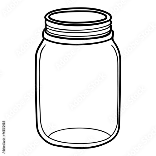 A jar is drawn in black and white