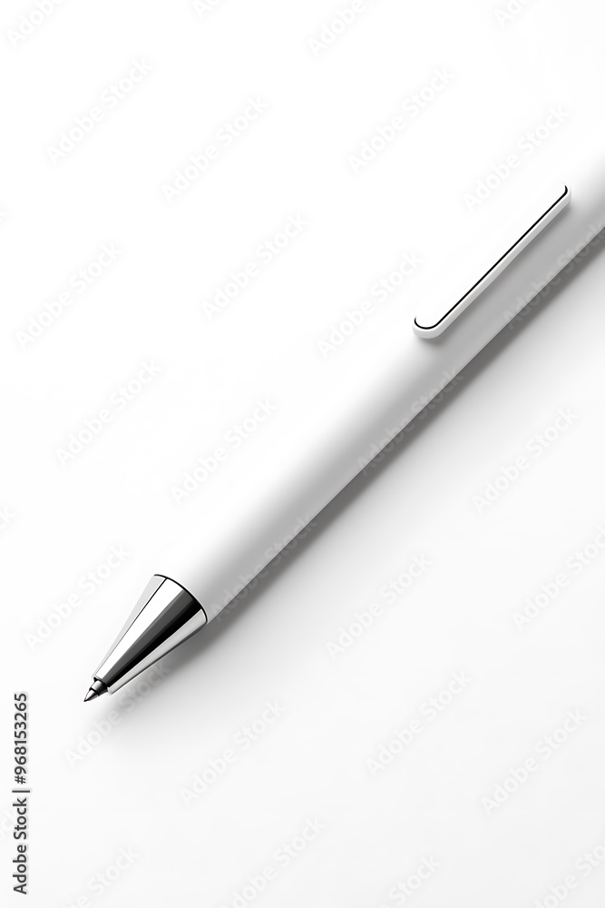 An innovative smart pen with a sleek, ergonomic design, positioned alone on a bright white surface. An innovative smart pen with a sleek, ergonomic design, positioned alone on a bright white surface.