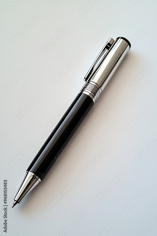 An smart pen with a sleek, ergonomic design, positioned alone on a bright white surface. The pen features a glossy finish and integrated touch controls. An smart pen with a sleek, ergonomic design, positioned alone on a bright white surface. The pen features a glossy finish and integrated touch controls.