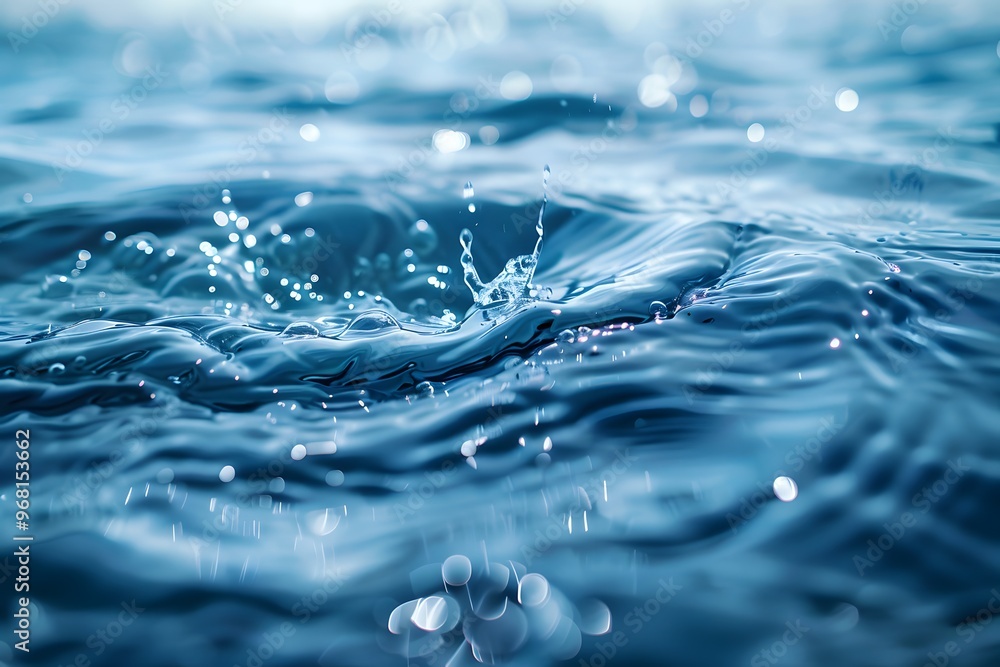 Captivating Ripples and Splashes in Crystal Clear Water