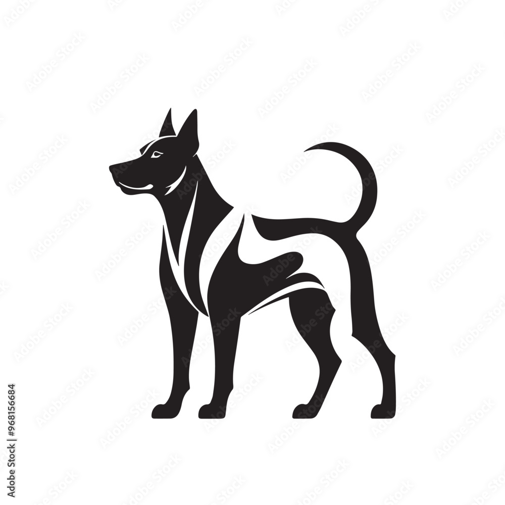 Pet dog silhouette icon isolated on white background Pet dog silhouette icon isolated on white background