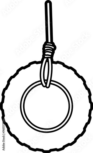Tire swing illustration outline vector