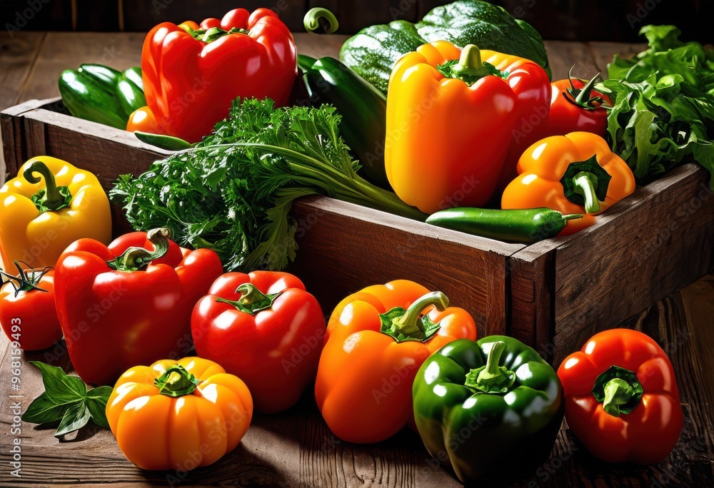 colorful vegetable arrangement displayed polished wooden surface showcasing freshness natural beauty, organic, produce, healthy, nutrition, harvest, variety colorful vegetable arrangement displayed polished wooden surface showcasing freshness natural beauty, organic, produce, healthy, nutrition, harvest, variety