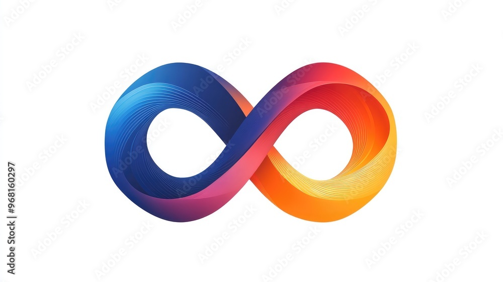 Stylized Infinity Symbol Composed of Two Overlapping Loops, Representing Eternity and Continuity in a Modern and Elegant Design Stylized Infinity Symbol Composed of Two Overlapping Loops, Representing Eternity and Continuity in a Modern and Elegant Design