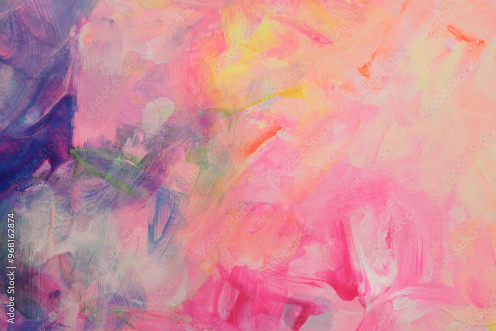 Art Watercolor and Acrylic brushstroke smear blot painting wall. Abstract texture neon, pink, beige pastel color stain background. Art Watercolor and Acrylic brushstroke smear blot painting wall. Abstract texture neon, pink, beige pastel color stain background.