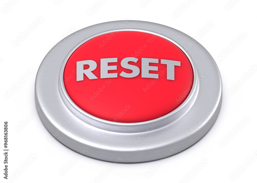 Transparent 3D illustration reset button isolated Transparent 3D illustration reset button isolated