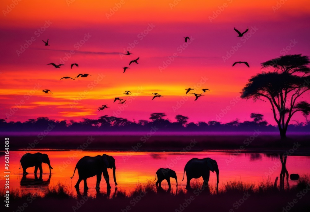 stunning animal silhouettes cast colorful sunset sky rich hues purple, shadow, colors, orange, pink, light, contrast, beauty, landscape, dusk, outline stunning animal silhouettes cast colorful sunset sky rich hues purple, shadow, colors, orange, pink, light, contrast, beauty, landscape, dusk, outline