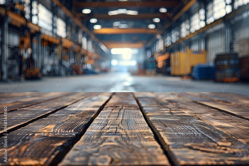 Rustic Wooden Floor in a Spacious Industrial Warehouse Rustic Wooden Floor in a Spacious Industrial Warehouse