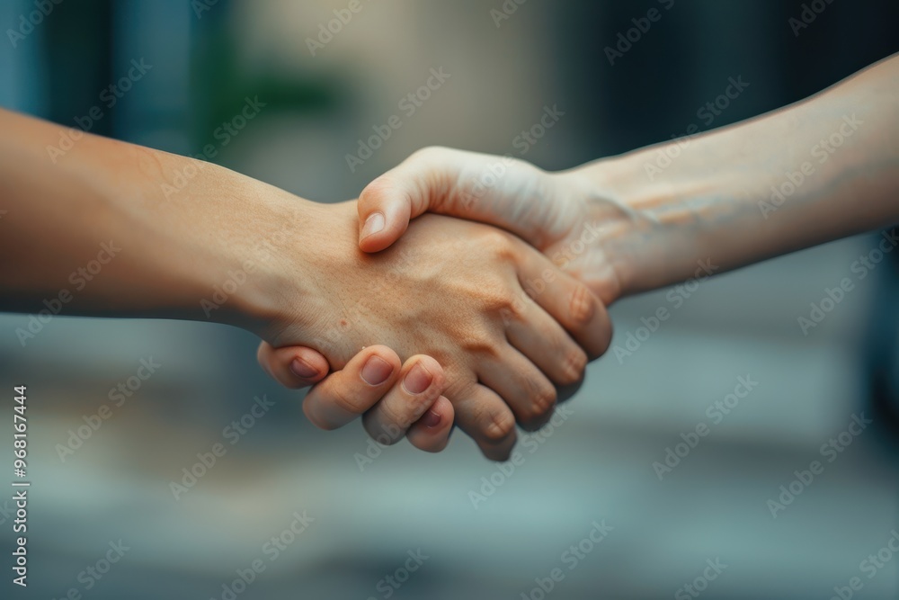 Collaboration and partnership gesture, showcasing mutual agreement and networking through a welcoming handshake of trust and synergy Collaboration and partnership gesture, showcasing mutual agreement and networking through a welcoming handshake of trust and synergy