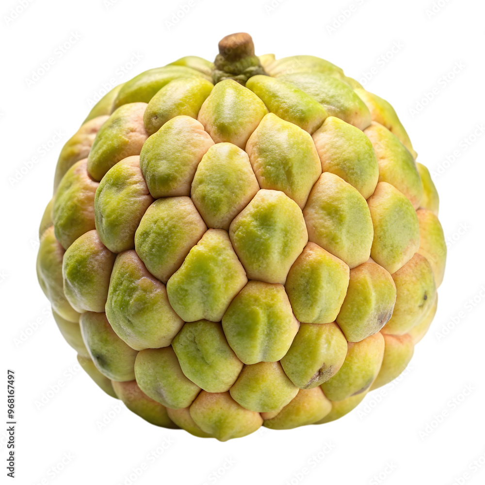Obraz premium vsugar apple or custard apple whole ripe exotic tro isolated on transparent background