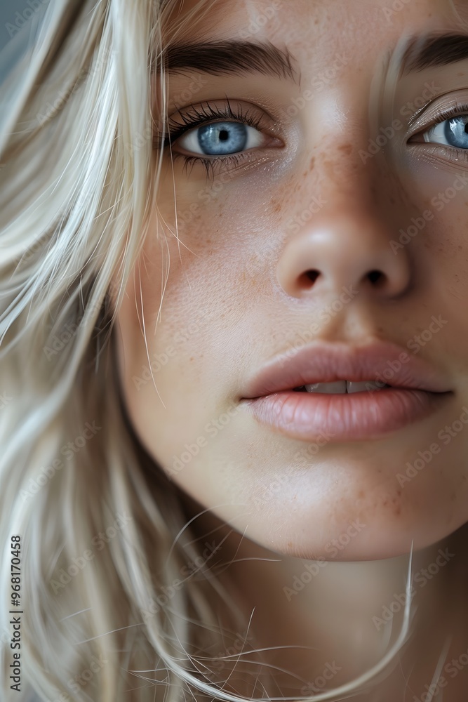 closeup of beauty natural scandinavian blonde woman closeup of beauty natural scandinavian blonde woman