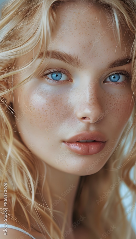 closeup of beauty natural scandinavian blonde woman closeup of beauty natural scandinavian blonde woman