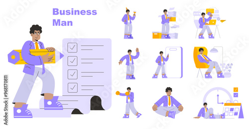 Businessman. Flat Vector Illustration