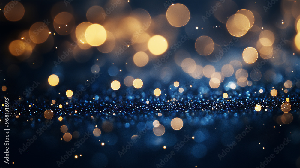 Holiday Bokeh - Blue and Gold Holiday Bokeh - Blue and Gold