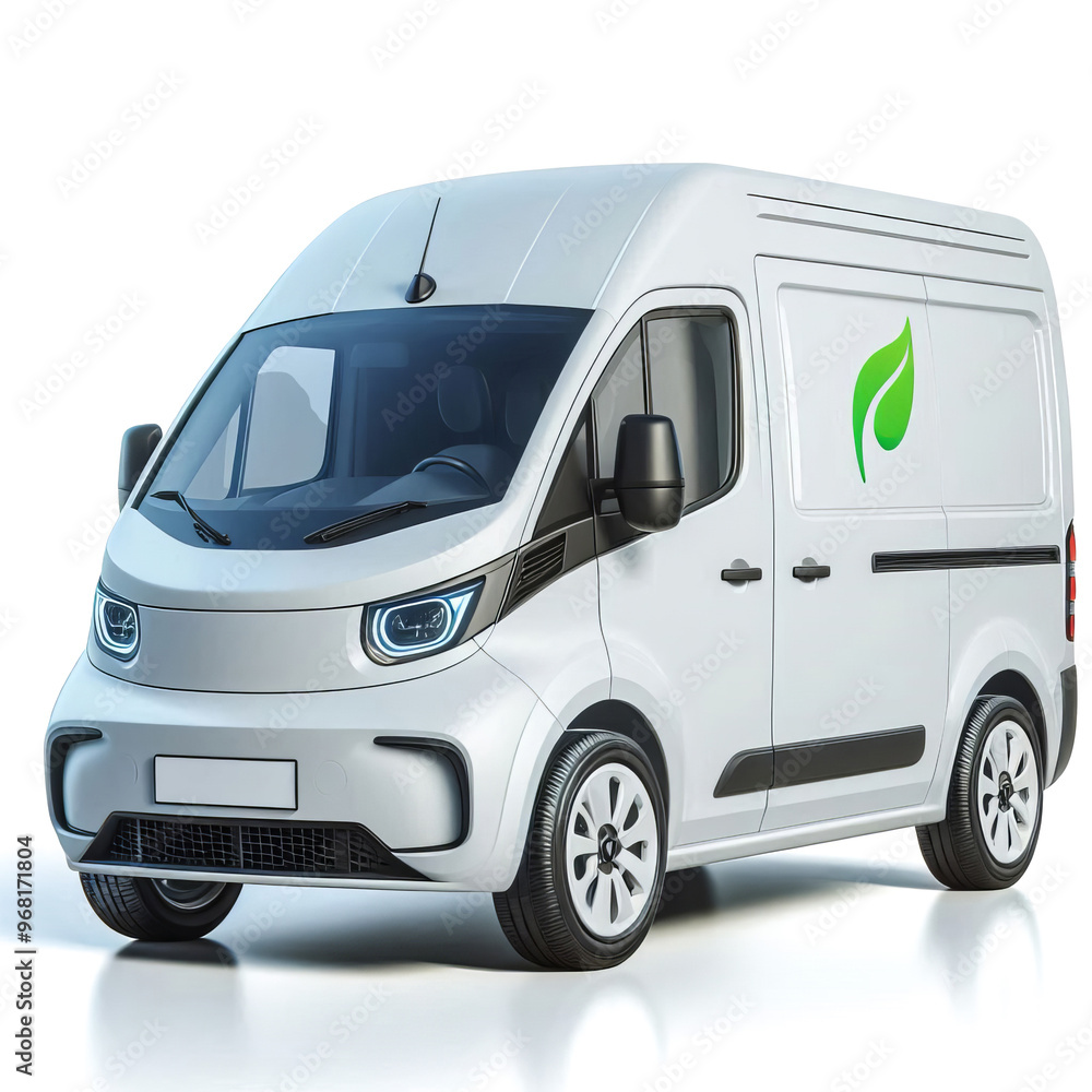 Naklejka premium Delivery transport electric eco friendly