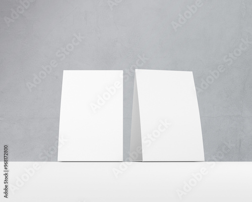 3D illustration. Table tent mockup isolated