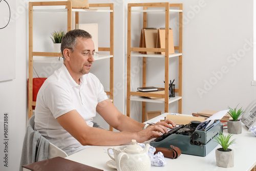 Mature man with crumpled pa...
