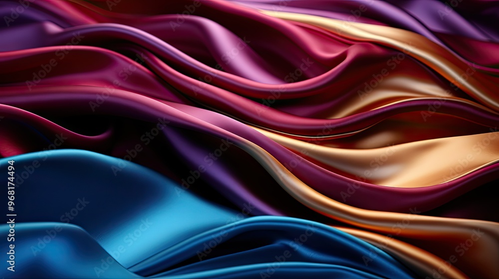 Obraz premium Flowing fabric in vibrant hues