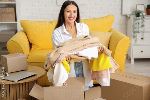 Young Asian woman with new ...