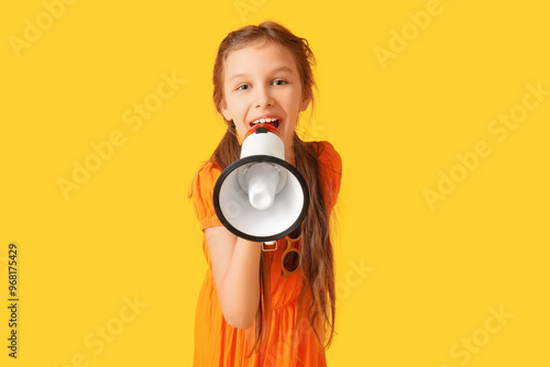 Little girl with megaphone ...
