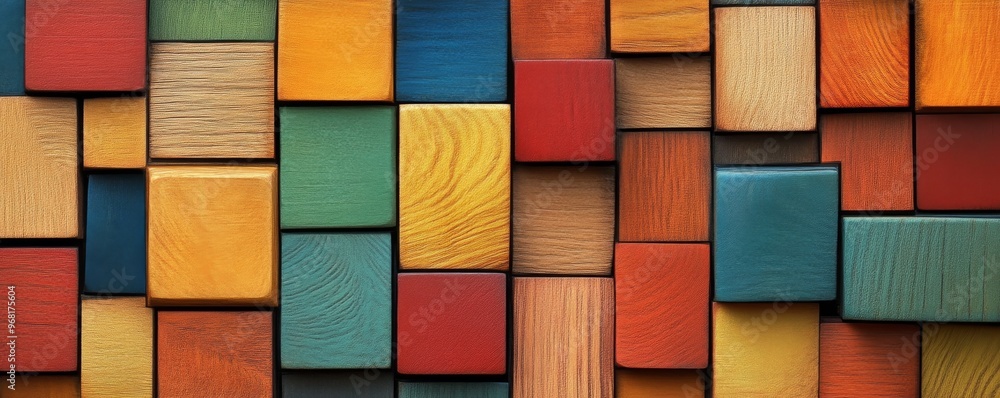 Colorful geometric wooden pattern Colorful geometric wooden pattern