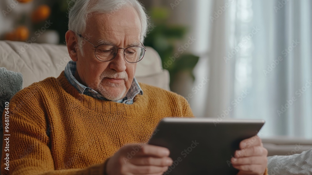 Senior Man Using Tablet Senior Man Using Tablet