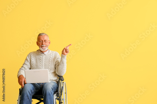 Senior man in wheelchair wi...