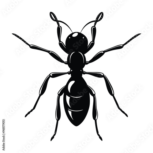 Ant Silhouette for Art Illustration, Logo, Pictogram, Website, or Graphic Design Element. Illustration