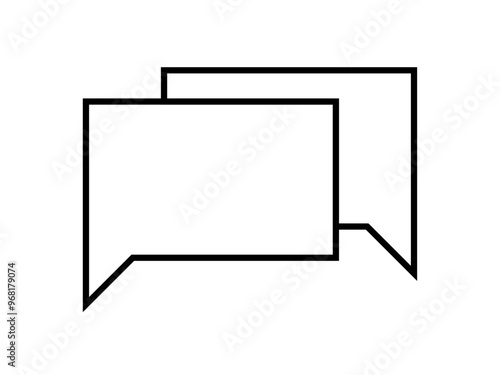 ミニマルなチャットアイコンE：黒線