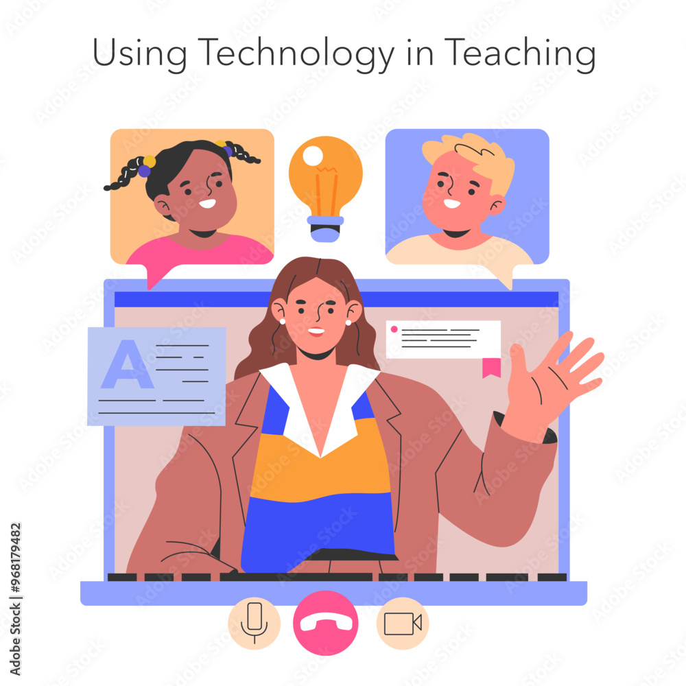 Teacher Profession. Flat Vector Illustration Teacher Profession. Flat Vector Illustration