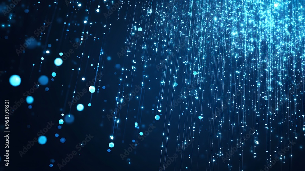 Technological shiny falling particles background design. Generative Ai Technological shiny falling particles background design. Generative Ai